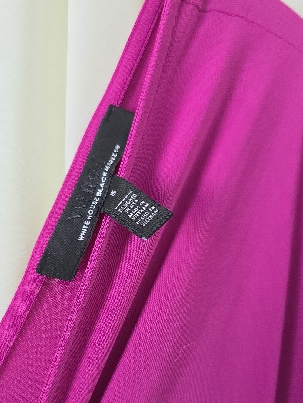 White House Black Market Magenta Ruched V‑Neck Midi Dress - Picture 2 of 2